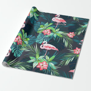 Papier Cadeau Motif sans couture tropicale estivale avec bir fla