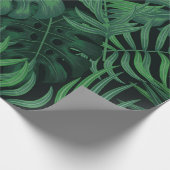 Papier Cadeau Motif sans couture vert nuit tropicale (Coin)