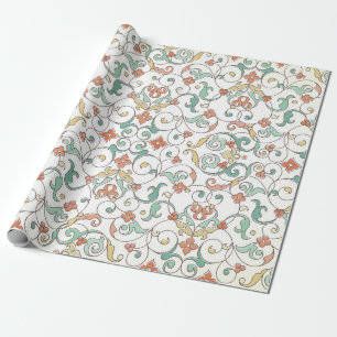 Papier Cadeau motif sans couture vintage avec ornement d'art. V