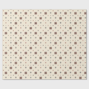 Papier Cadeau Motif sans fin Symbole d'étoile folklorique