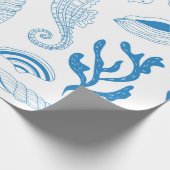 Papier Cadeau Motif sans joint avec coquillages (Coin)