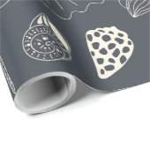 Papier Cadeau Motif sans joint avec coquillages (Coin rond)