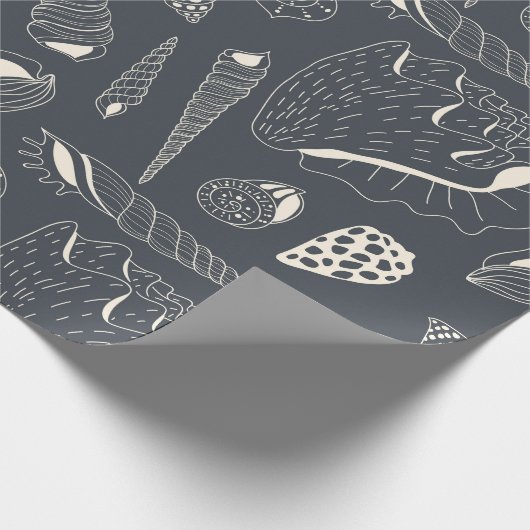 Papier Cadeau Motif sans joint avec coquillages (Coin)