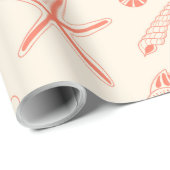 Papier Cadeau Motif sans joint avec coquillages (Coin rond)