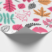 Papier Cadeau Motif sans soudure à l'automne avec feuille, feuil (Coin)