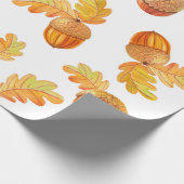 Papier Cadeau motif sans soudure automne avec feuilles en chêne  (Coin)