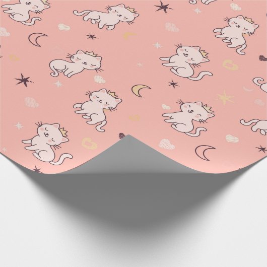 Papier Cadeau motif sans soudure avec chatons en li mignon (Coin)