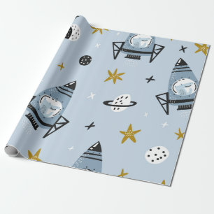 Papier Cadeau Motif sans soudure enfant avec espace dessiné à la