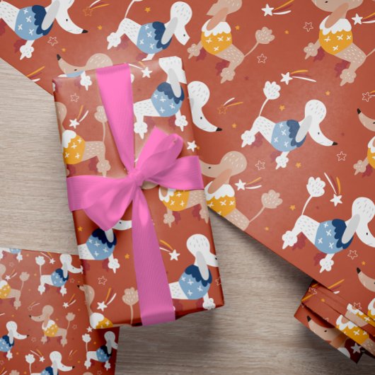Papier Cadeau Motif sans soudure pour caniche