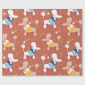 Papier Cadeau Motif sans soudure pour caniche (Plat)