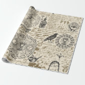 Papier Cadeau  motif sans soudure sur un thème d'alchimie en vin (Déroulé)