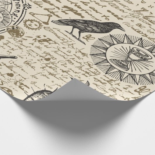 Papier Cadeau  motif sans soudure sur un thème d'alchimie en vin (Coin)