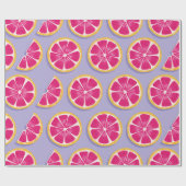 Papier Cadeau Motif sans soudure, tranches de pamplemousse avec  (Plat)