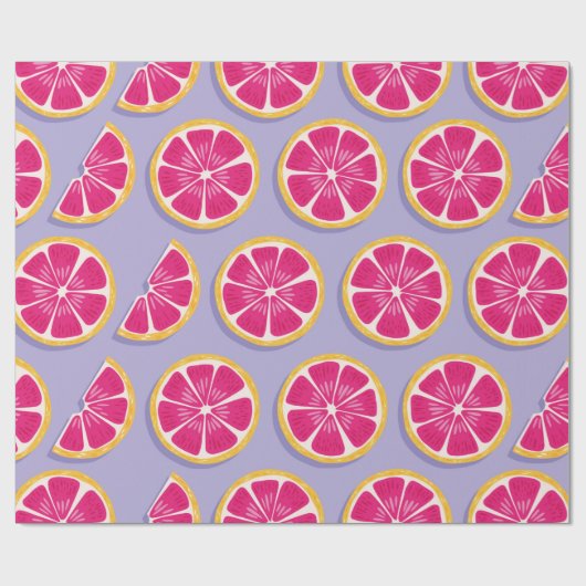 Papier Cadeau Motif sans soudure, tranches de pamplemousse avec  (Plat)