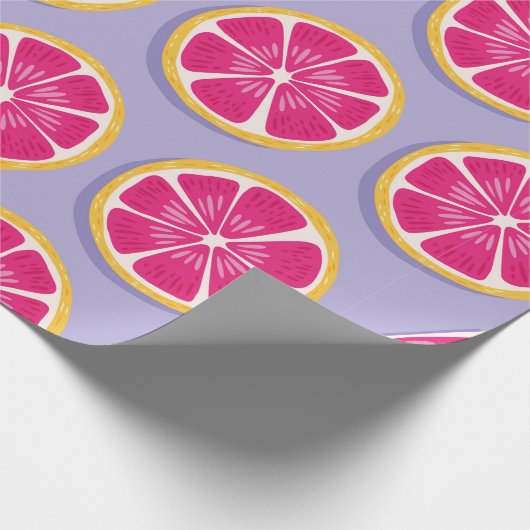 Papier Cadeau Motif sans soudure, tranches de pamplemousse avec  (Coin)