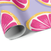 Papier Cadeau Motif sans soudure, tranches de pamplemousse avec  (Coin rond)