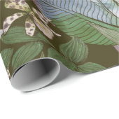 Papier Cadeau Motif sans soudure tropicale avec fleurs tropicale (Coin rond)