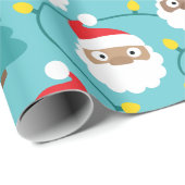 Papier Cadeau Motif Santa Clauses (Coin rond)