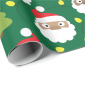 Papier Cadeau Motif Santa Clauses (Coin rond)