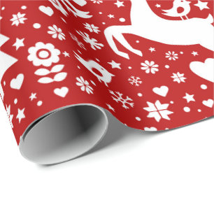 Papier Cadeau Motif scandinave de Noël