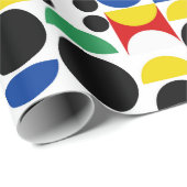 Papier Cadeau Motif scandinave du Bauhaus du milieu du siècle (Coin rond)