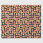 Papier Cadeau Motif scandinave fleurie audacieuse : déco homogèn (Plat)