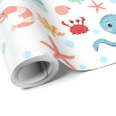 Papier Cadeau Motif Sea World (Coin rond)