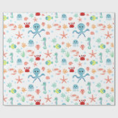 Papier Cadeau Motif Sea World (Plat)
