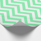 Papier Cadeau Motif Seafoam Green White XL Chevron ZigZag (Coin)