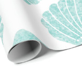 Papier Cadeau Motif Seafoam Seashell (Coin rond)
