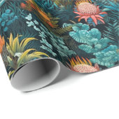 Papier Cadeau Motif secret de jardin d'Eden (Coin rond)