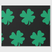 Papier Cadeau Motif shamrock Black Green St Patrick's Day 2024 (Plat)