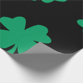 Papier Cadeau Motif shamrock Black Green St Patrick's Day 2024 (Coin)