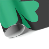 Papier Cadeau Motif shamrock Black Green St Patrick's Day 2024 (Coin rond)