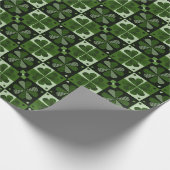 Papier Cadeau Motif shamrock Checkerboard (Coin)