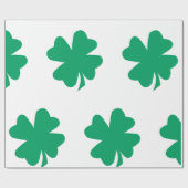 Papier Cadeau Motif shamrock Green White St Patrick's Day 2024 (Plat)