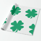 Papier Cadeau Motif shamrock Green White St Patrick's Day 2024 (Déroulé)