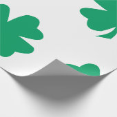 Papier Cadeau Motif shamrock Green White St Patrick's Day 2024 (Coin)