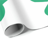 Papier Cadeau Motif shamrock Green White St Patrick's Day 2024 (Coin rond)