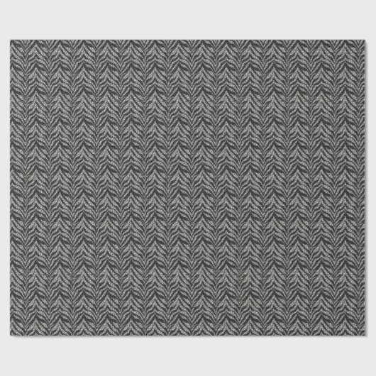Papier Cadeau Motif Silver Grey Zebra Stripes (Plat)
