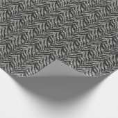Papier Cadeau Motif Silver Grey Zebra Stripes (Coin)