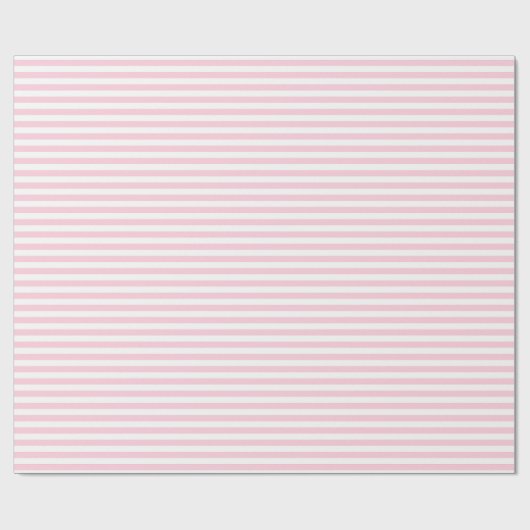 Papier Cadeau Motif simple à bande étroite rose et blanc (Plat)