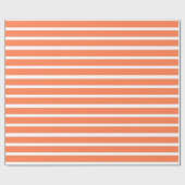 Papier Cadeau Motif simple corail et rayures blanches (Plat)