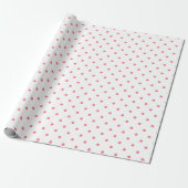 Papier Cadeau Motif Simple De Points Roses Sur Fond Blanc (Déroulé)