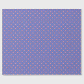 Papier Cadeau Motif simple de pois roses sur fond bleu (Plat)
