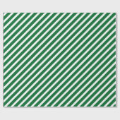 Papier Cadeau Motif simple en diagonale blanc sur vert (Plat)