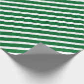 Papier Cadeau Motif simple en diagonale blanc sur vert (Coin)