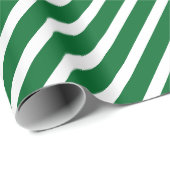 Papier Cadeau Motif simple en diagonale blanc sur vert (Coin rond)