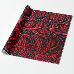 Papier Cadeau motif simple en peau de serpent rouge