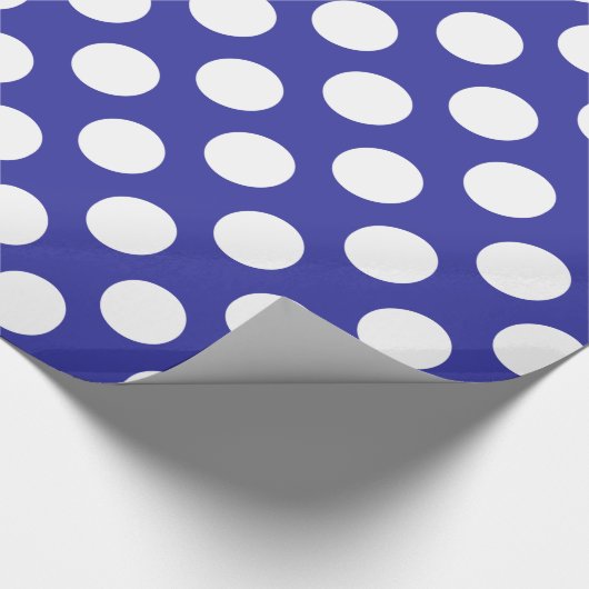 Papier Cadeau Motif simple Navy Blue and White Big Dots (Coin)